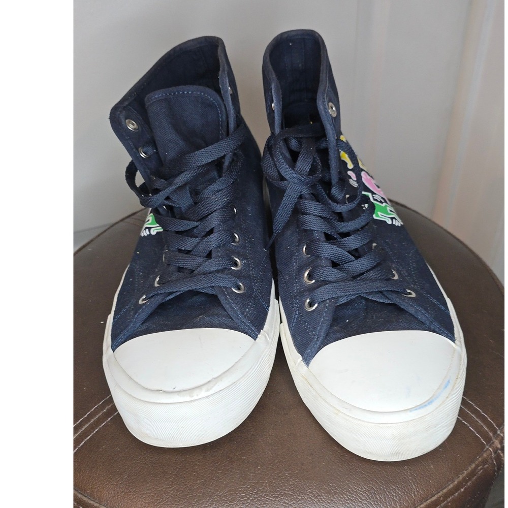 Keith Haring Men's Navy Blue Canvas High Top Sneakers Size 11.5 - Picture 5 of 11